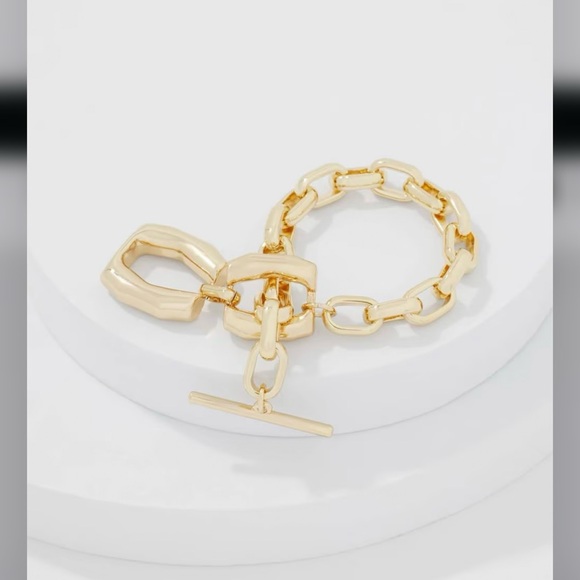 WHBM Gold double links toggle Bracelet - Picture 6 of 16